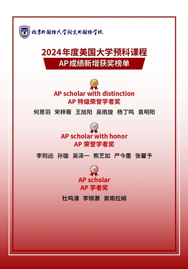 北外同文外國(guó)語(yǔ)學(xué)校美高AP成績(jī)