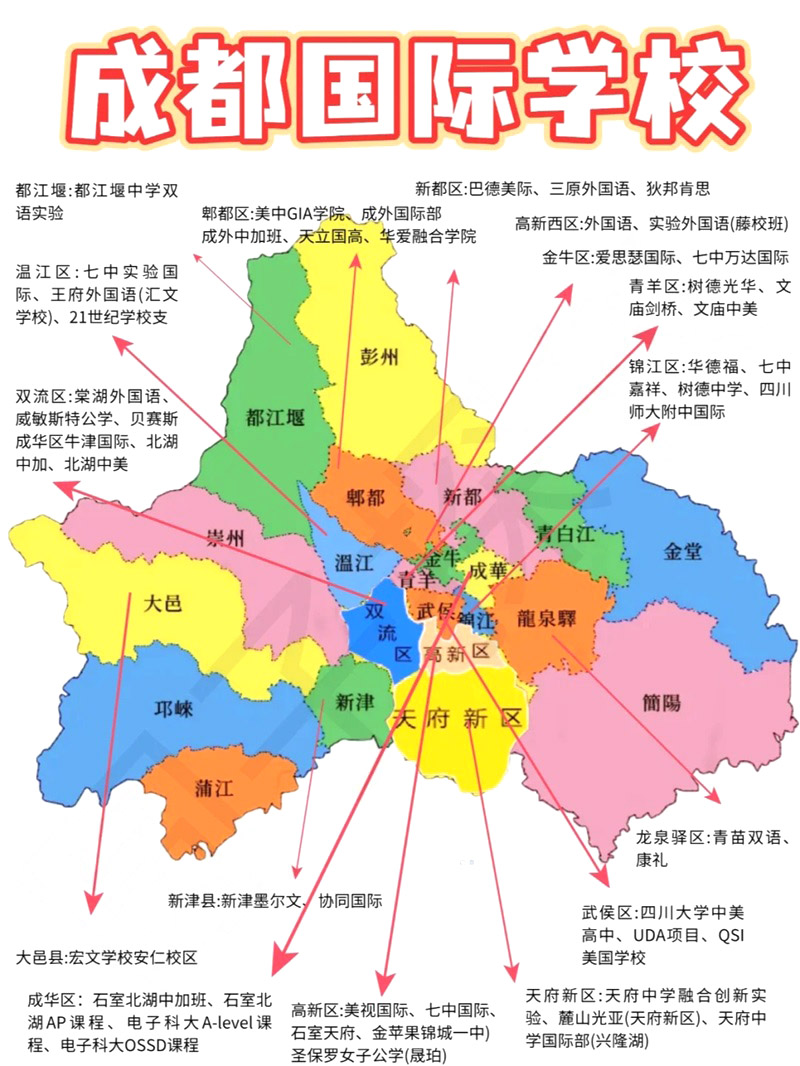 成都國際學校分布