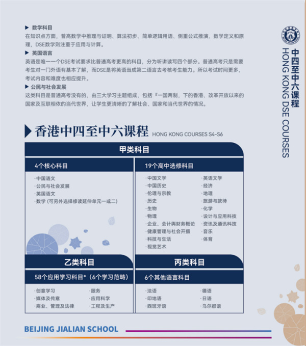 北京佳蓮學(xué)校DSE課程招生