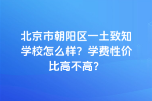 北京市朝陽區(qū)一土致知學校怎么樣？學費性價比高不高？