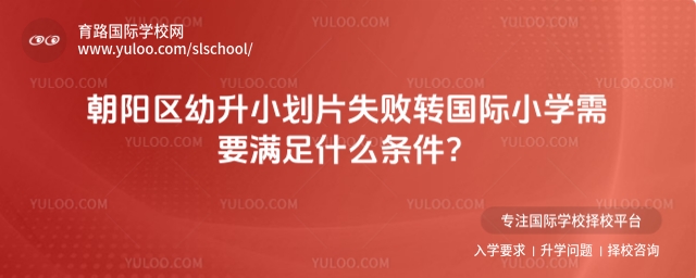朝陽區(qū)幼升小劃片失敗轉(zhuǎn)國際小學(xué)