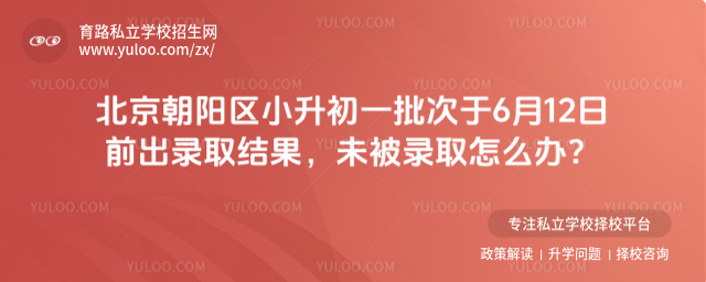 北京朝陽區(qū)小升初一批次于6月12日前出錄取結(jié)果