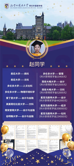 北外同文加拿大高中畢業(yè)生錄取