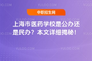 上海市醫(yī)藥學校是公辦還是民辦？本文詳細揭秘！