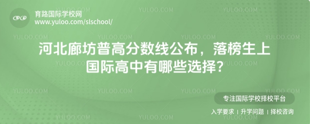 河北廊坊普高分?jǐn)?shù)線公布,落榜生上國際高中有哪些選擇?