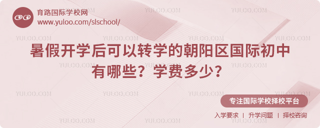 暑假開學后可以轉(zhuǎn)學的朝陽區(qū)國際初中有哪些