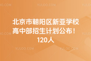2025年北京市朝陽區(qū)新亞學(xué)校高中部招生計劃公布！120人