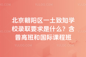 北京朝陽區(qū)一土致知學(xué)校錄取要求是什么？含普高班和國際課程班