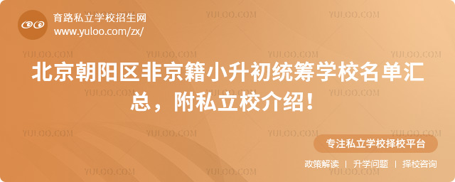 北京朝陽區(qū)非京籍小升初統(tǒng)籌學校名單
