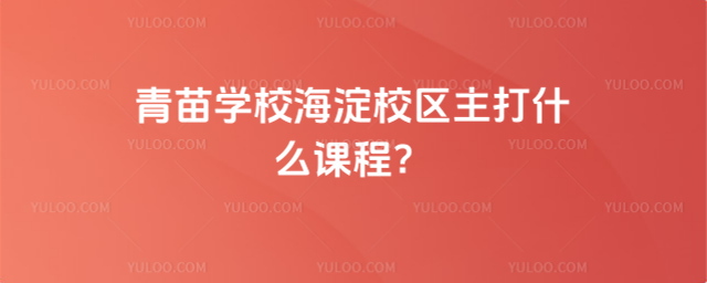 青苗學(xué)校海淀校區(qū)主打什么課程