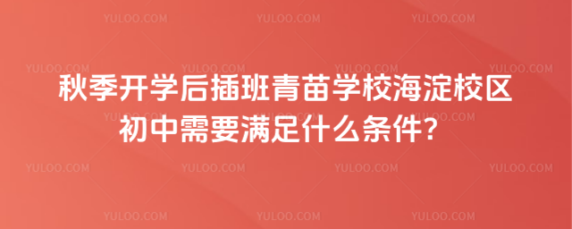 秋季開學(xué)后插班青苗學(xué)校海淀校區(qū)初中需要滿足什么條件