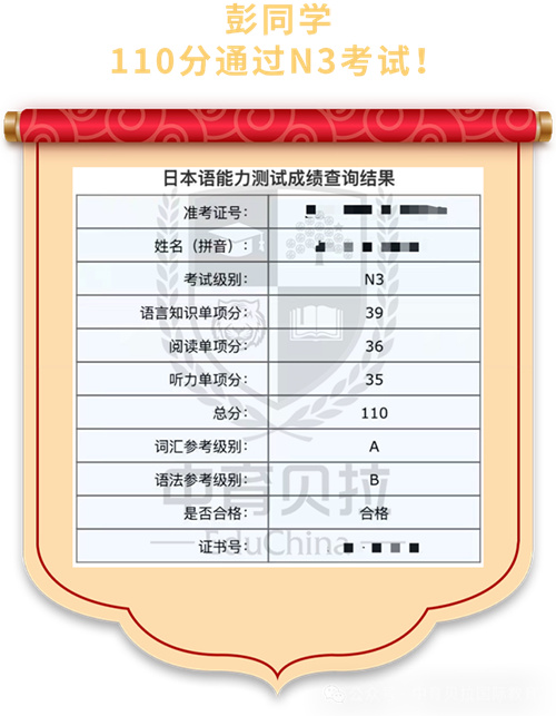 中育貝拉日語(yǔ)學(xué)部成績(jī)