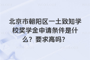 北京市朝陽區(qū)一土致知學(xué)校獎學(xué)金申請條件是什么？要求高嗎？