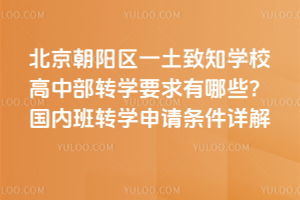 北京朝陽區(qū)一土致知學校高中部轉(zhuǎn)學要求有哪些？國內(nèi)班轉(zhuǎn)學申請條件詳解